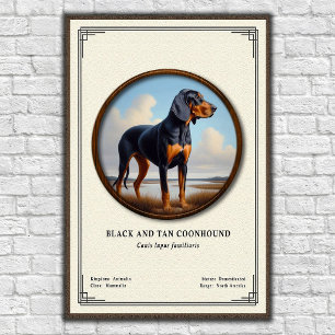 Svart och Tan Coonhound Zoologi Serie Poster