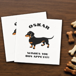 Svart och Tan Dachshund Doxie Hund Anpassningsbar Pappersservett