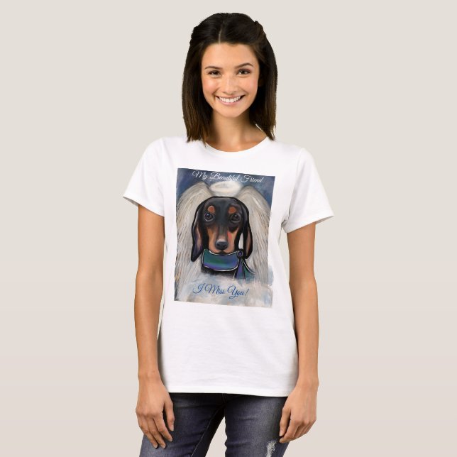 Svart och Tan Dachshund T Shirt (Hel framsida)