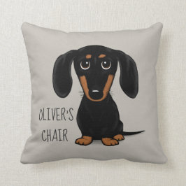 Svart och Tan Dachshund| Wiener Hund Personlig Kudde