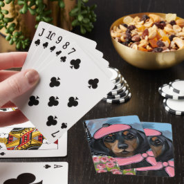 Svart och Tan Doxie Casinokort