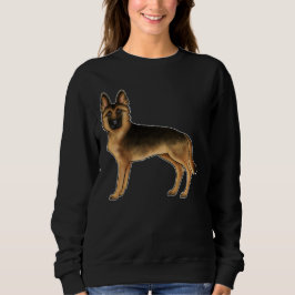Svart och tan German Shepherd Hund Illustration T Shirt