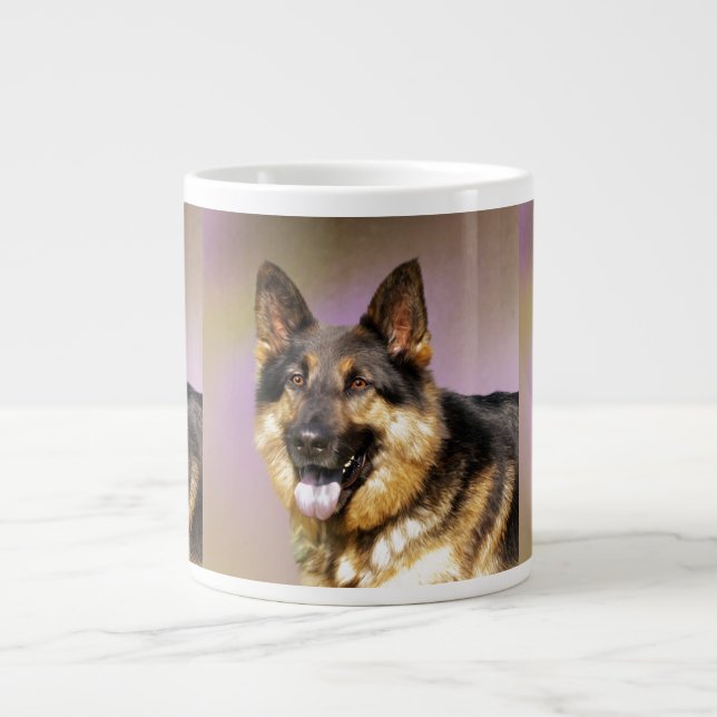 Svart och Tan GSD Jumbo Mugg (Framsidan)