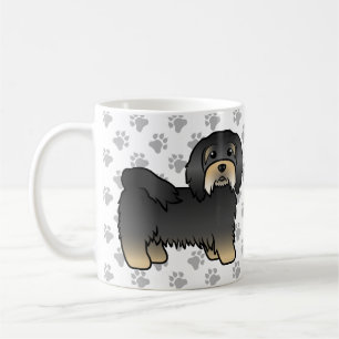 Svart och Tan Havanesiskt Sött Tecknat Hund Kaffemugg