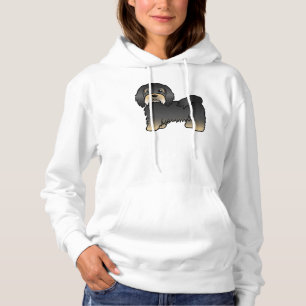 Svart och Tan Havanesiskt Sött Tecknat Hund T Shirt