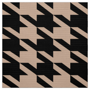 Svart och Tan Houndstooth Seamless Mönster Tyg
