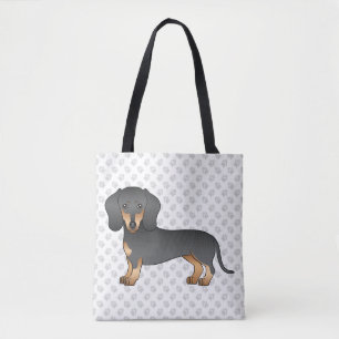 Svart Och Tan Korthårig Dachshund Söt Hund & Tassa Tygkasse