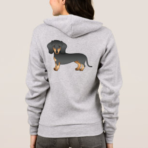 Svart Och Tan Korthårig Dachshund Tecknad Hund T Shirt