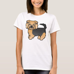 Svart Och Tan Norfolk Terrier Hund Illustration Tee