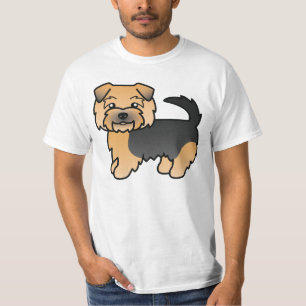 Svart Och Tan Norfolk Terrier Hund Illustration Tee
