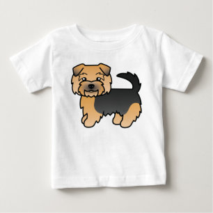 Svart Och Tan Norfolk Terrier Hund Karikatyr Konst T Shirt