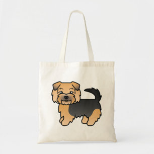 Svart Och Tan Norfolk Terrier Söt Tecknad Hund Tygkasse