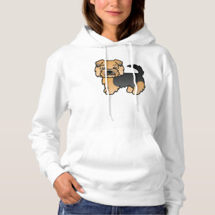 Svart Och Tan Norfolk Terrier Tecknad Hund Ritning T-shirt