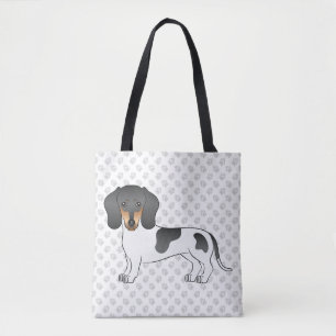 Svart Och Tan Piebald Korthårig Dachshund & Tassar Tygkasse