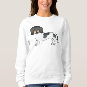Svart och Tan Pied Korthårig Dachshund Hund Ritnin T Shirt