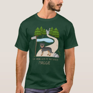 Svart Och Tan Rottweiler Hund Vid En Vandringsled T Shirt