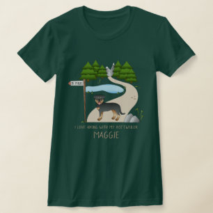 Svart Och Tan Rottweiler Hund Vid En Vandringsled T Shirt