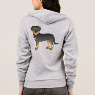 Svart Och Tan Rottweiler Söt Tecknad Hund T Shirt
