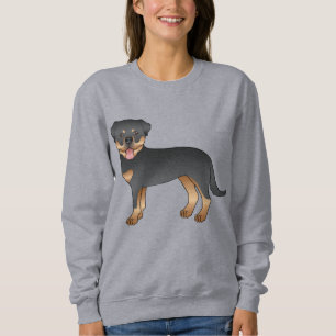 Svart Och Tan Rottweiler Söt Tecknad Hund T Shirt
