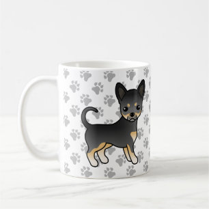 Svart Och Tan Smooth Coat Chihuahua Hund & Tassar Kaffemugg