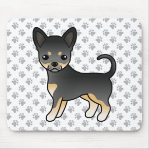 Svart och Tan Smooth Coat Chihuahua Hund & Tassar Musmatta