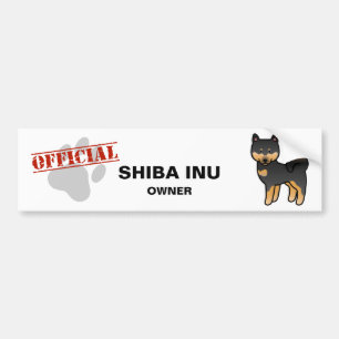 Svart och Tan Tecknad Shiba Inu Bildekal