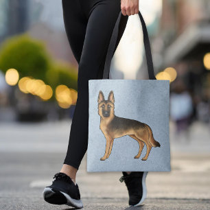 Svart och Tan tysk schäferhund seriehund blå Tygkasse