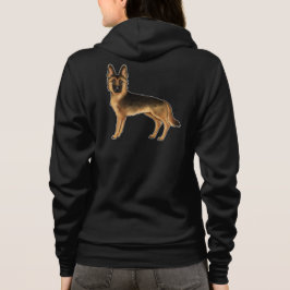 Svart och Tan Tysk Shepherd Tecknad GSD Söt Hund T Shirt