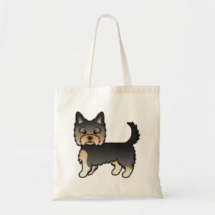 Svart och Tan Yorkshire Terrier Yorkie Tecknad Hun Tygkasse