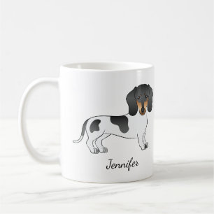 Svart Och Tanbrokig Korthårig Dachshund & Namn Kaffemugg