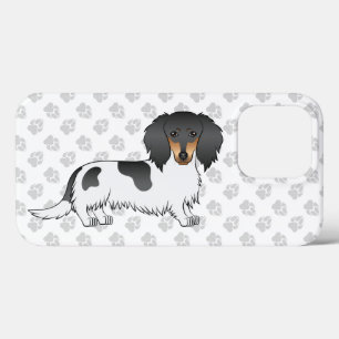 Svart Och Tanbrokig Långhårig Dachshund Hund