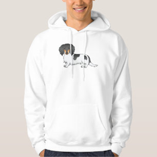 Svart Och Tanbrokig Långhårig Dachshund Hund Hoodie