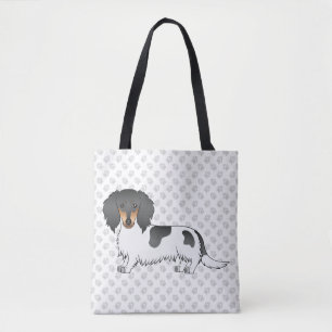 Svart Och Tanbrokig Långhårig Dachshund & Tassar Tygkasse