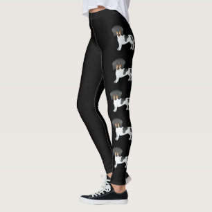 Svart Och Tanbrokig Slät Hår Dachshund Söta Hundar Leggings