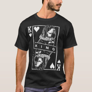 Svart och tand Kung i Hearts Hund Pop T Shirt