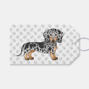 Svart Och Tanfläckig Korthårig Dachshund & Tassar Presentetikett