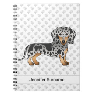Svart Och Tanfläckig Korthårig Dachshund & Text Anteckningsbok
