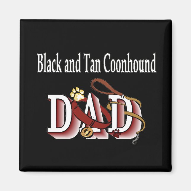 Svart och tankokonhound pappa Magnet (Framsidan)