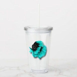 Svart och Teal Betta Fish Take Away Mugg