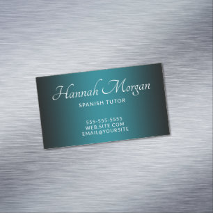 Svart och teal elegant ombre magnetiska visitkort