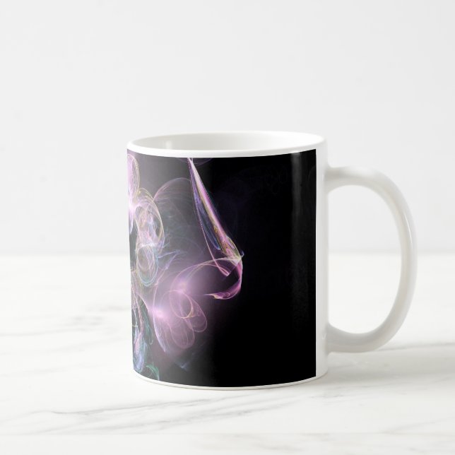 Svart och Tha Smoke Modern Abstrakt Kaffemugg (Höger)