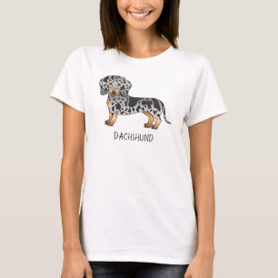 Svart och tonäpple Kort Hair Dachshund & text T Shirt