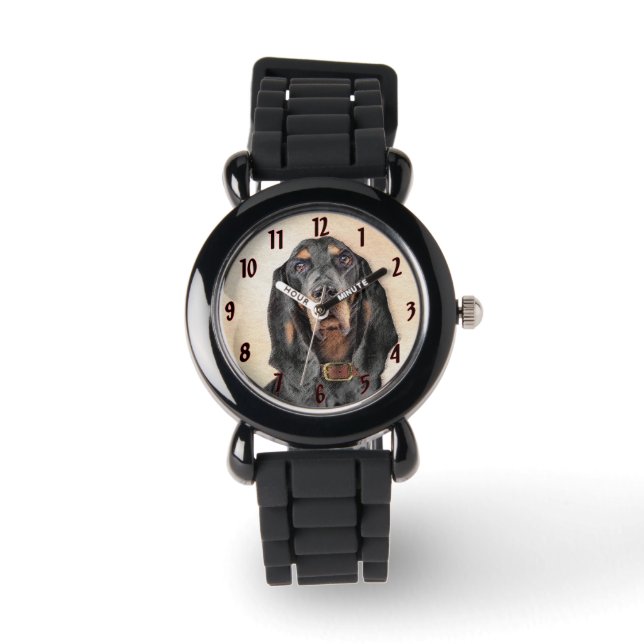 Svart och tonfärgad kontolsfärg - Originalkonst av Armbandsur (Framsida)
