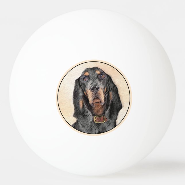 Svart och tonfärgad kontolsfärg - Originalkonst av Pingisboll (Framsidan)