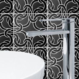 Svart- och träkolsrostik Knot Seamless Mönster Til Kakelplatta
