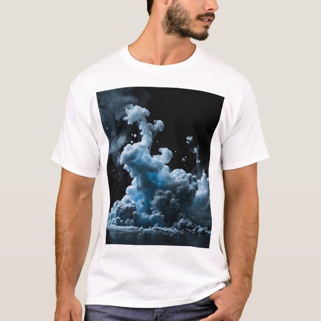 Svart och tunt Abstrakt T Shirt (Framsida)