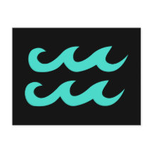 Svart och turkos Aquarius Symbol