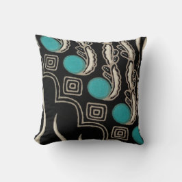 Svart och turkos Bohemian Design Dekorativ kudde