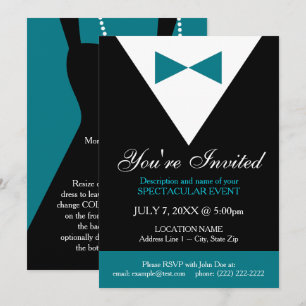 Svart och Tuxedo formell inbjudan, modern Inbjudningar