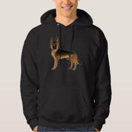 Svart och tysk Hund Hoodie